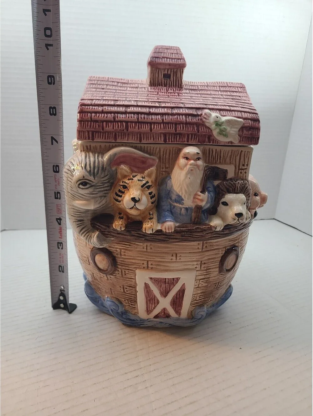 Noah's Ark Vigor Ceramics Cookie Jar w/ Lid Vintage 1980s EUC